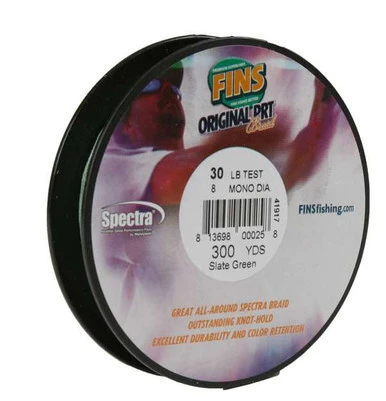 FINS Original PRT Braided Fishing Line 300yds Green - 30lb 3 FINS Original PRT Braided Fishing Line 300yds Green - 30lb